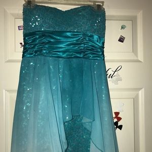 Ombre turquoise high low dress